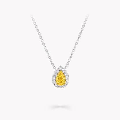 Icon Pear Shape Yellow and White Diamond Pendant
